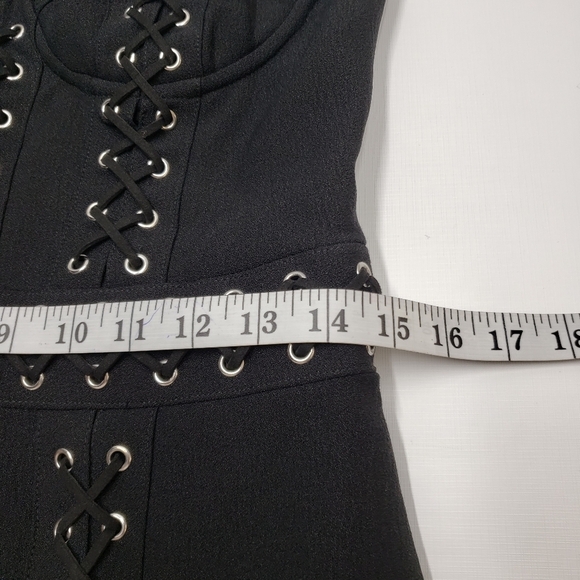 Bebe X Naven Black Bustier Lace up  Bodycon Dress Size 8 - Picture 11 of 15